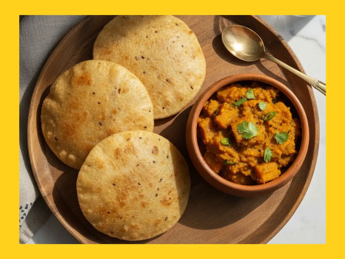 Kuttu ki Puri and Pumpkin Sabji