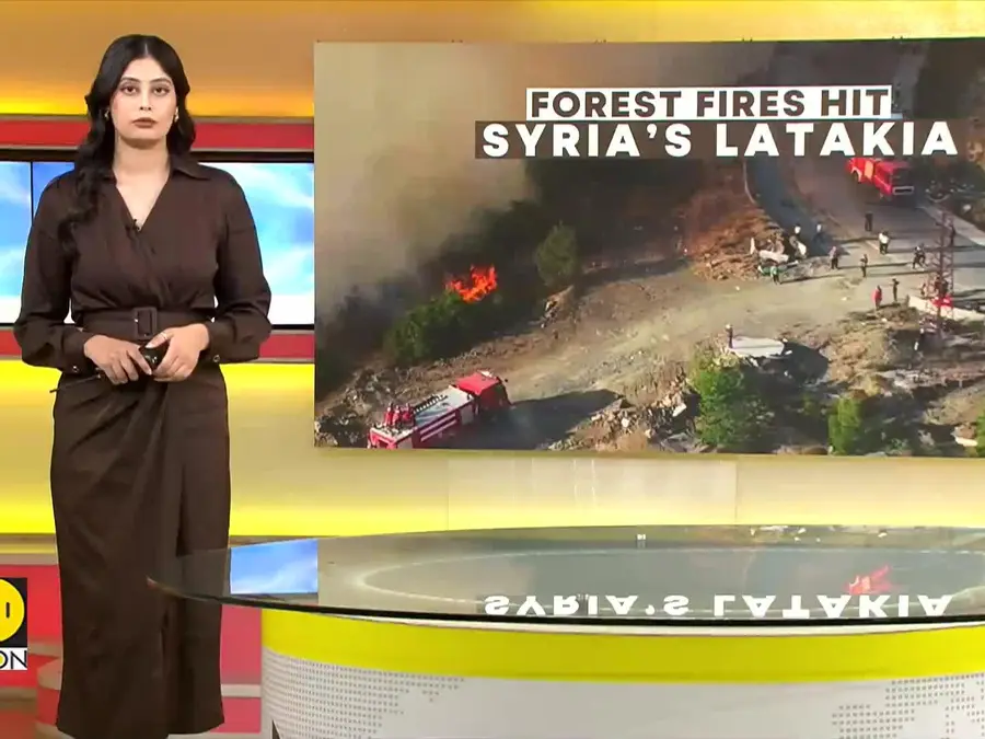 Syria: Smoke and Flames Rise Over Countryside