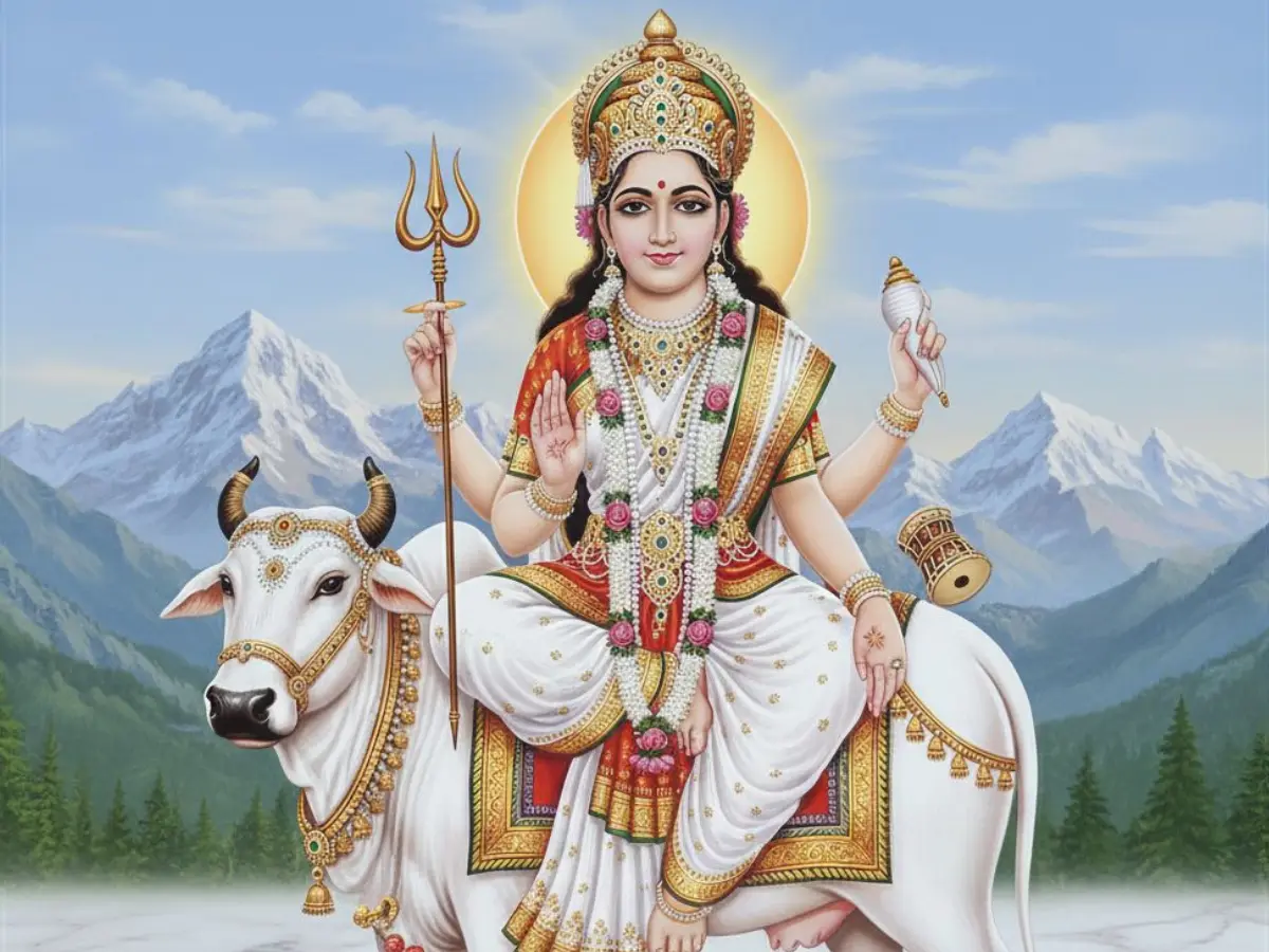 Navratri 2025: Day-8- الهه ماهاگوری پاکی و آرامش را نشان می دهد