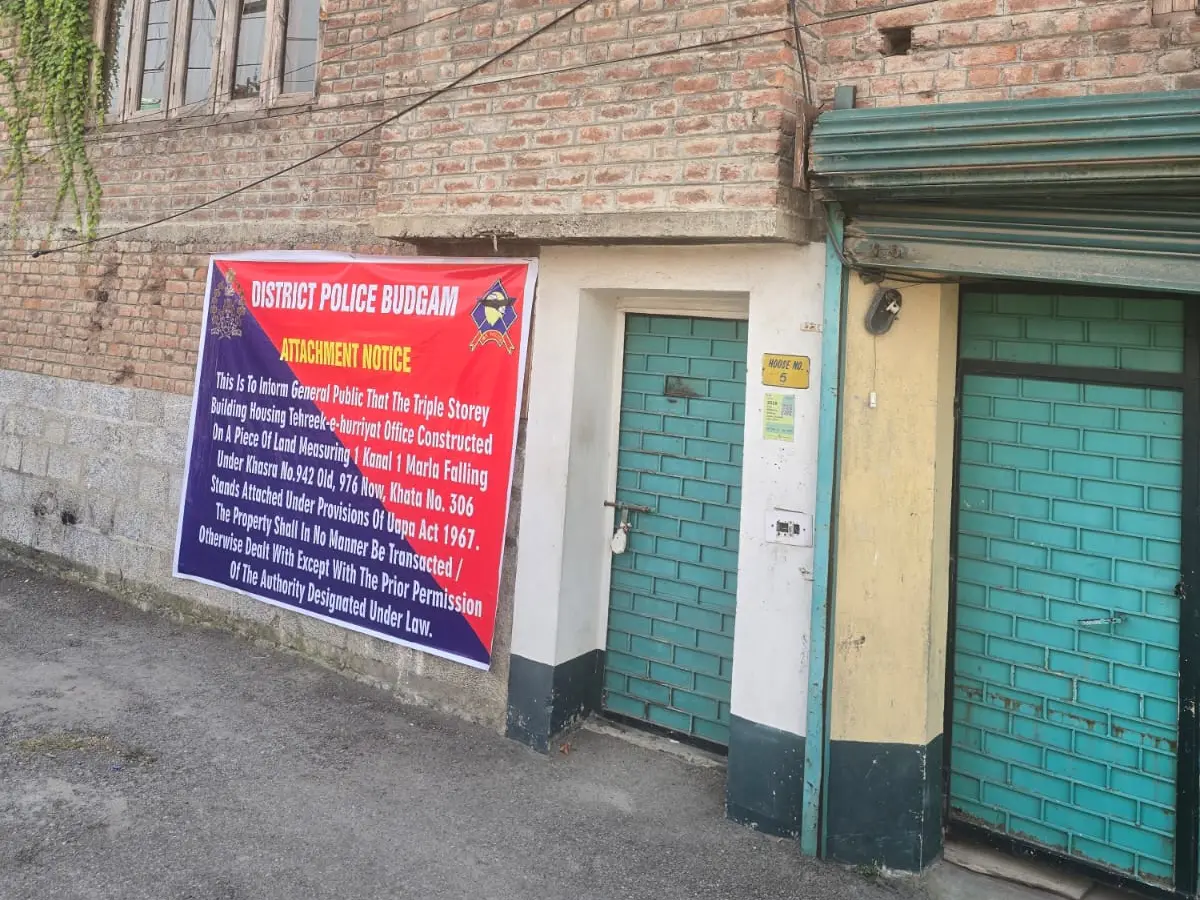J&K Police attaches office of banned Tehreek-e-Hurriyat J&K Police attaches office of banned Tehreek-e-Hurriyat