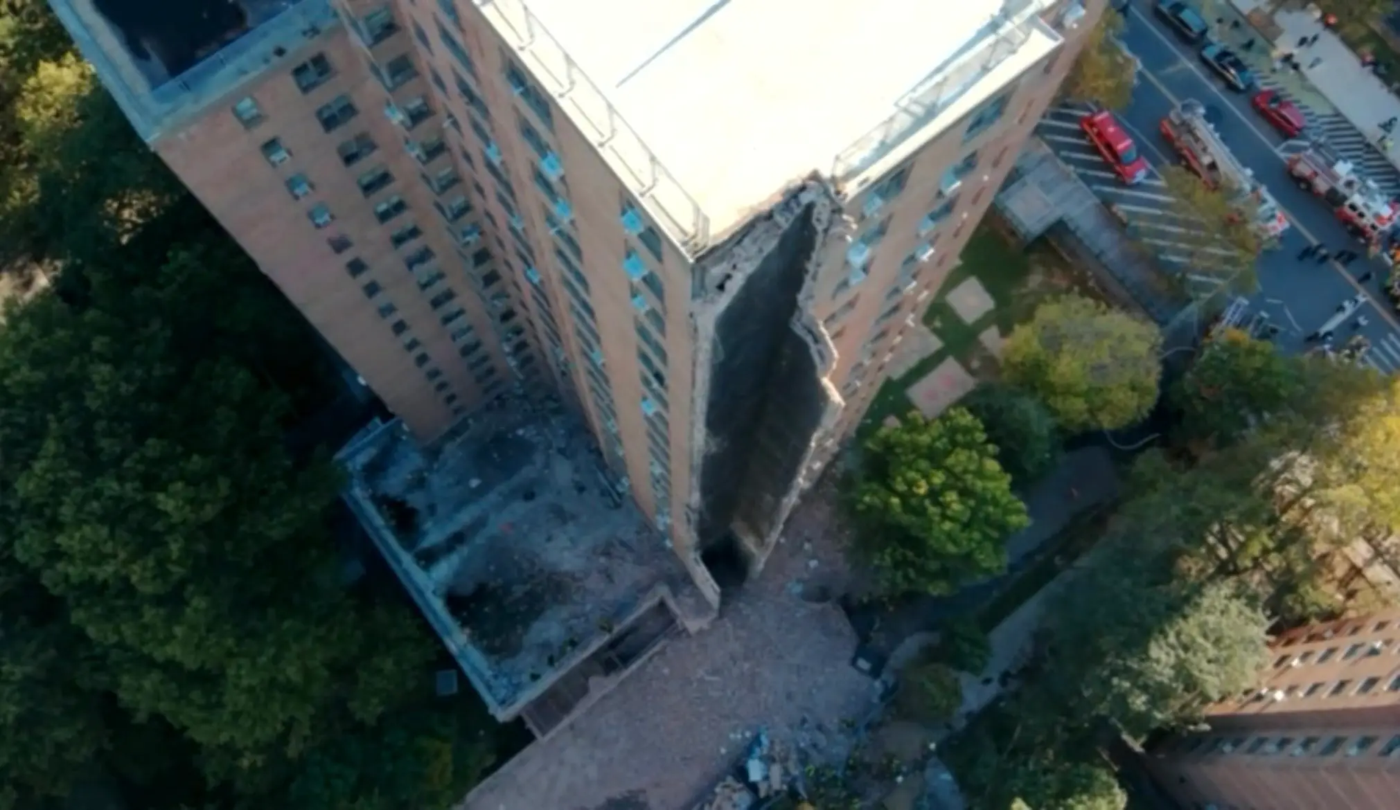 New York apartment building partially collapses; no injuries reported