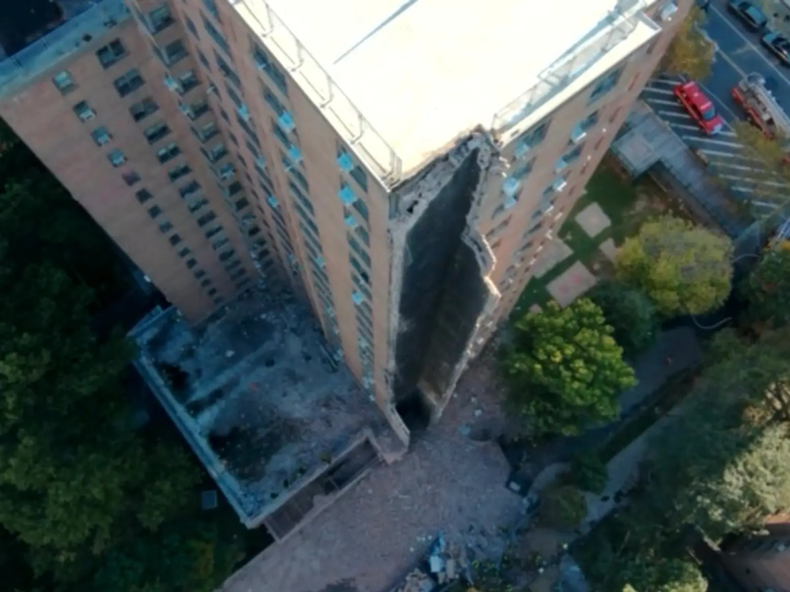 New York apartment building partially collapses; no injuries reported New York apartment building partially collapses; no injuries reported
