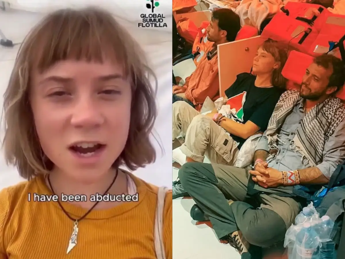 'I have been abducted,' says Greta Thunberg as Israeli forces intercept Global Sumud flotilla