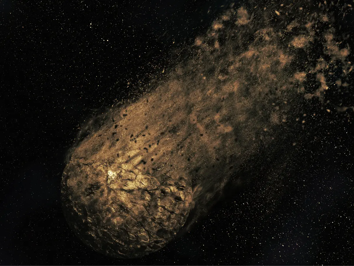 Asteroid flying over Antarctica