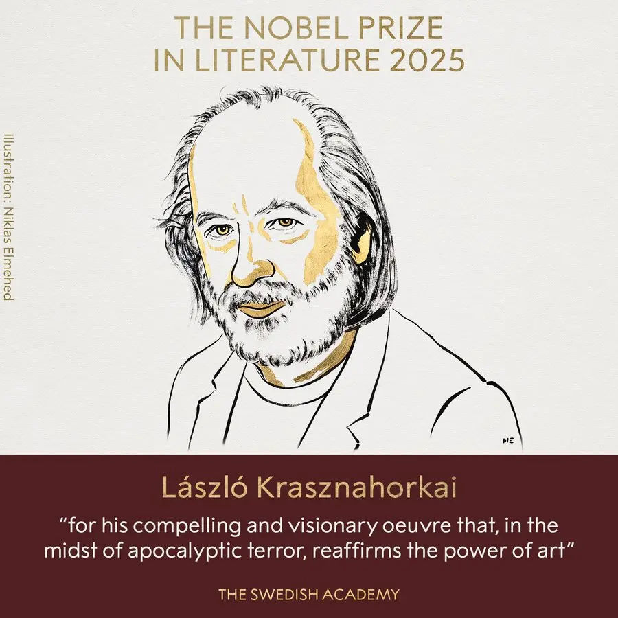 Nobel Prize in Literature goes to Hungary's Laszlo Krasznahorkai