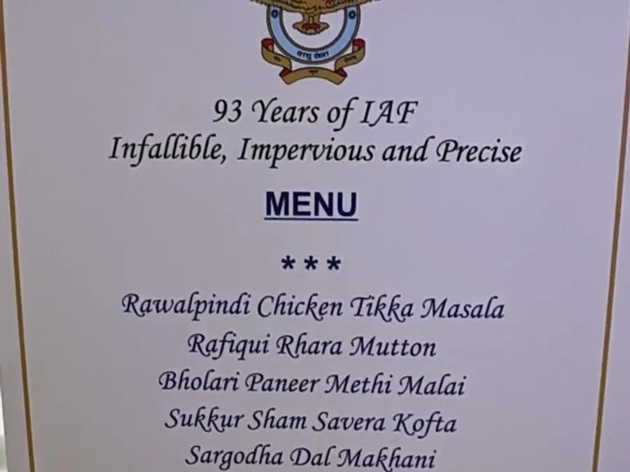 Pakistan on plate? Viral IAF menu featuring Rawalpindi Chicken Tikka is NOT OFFICIAL. Here's the truth