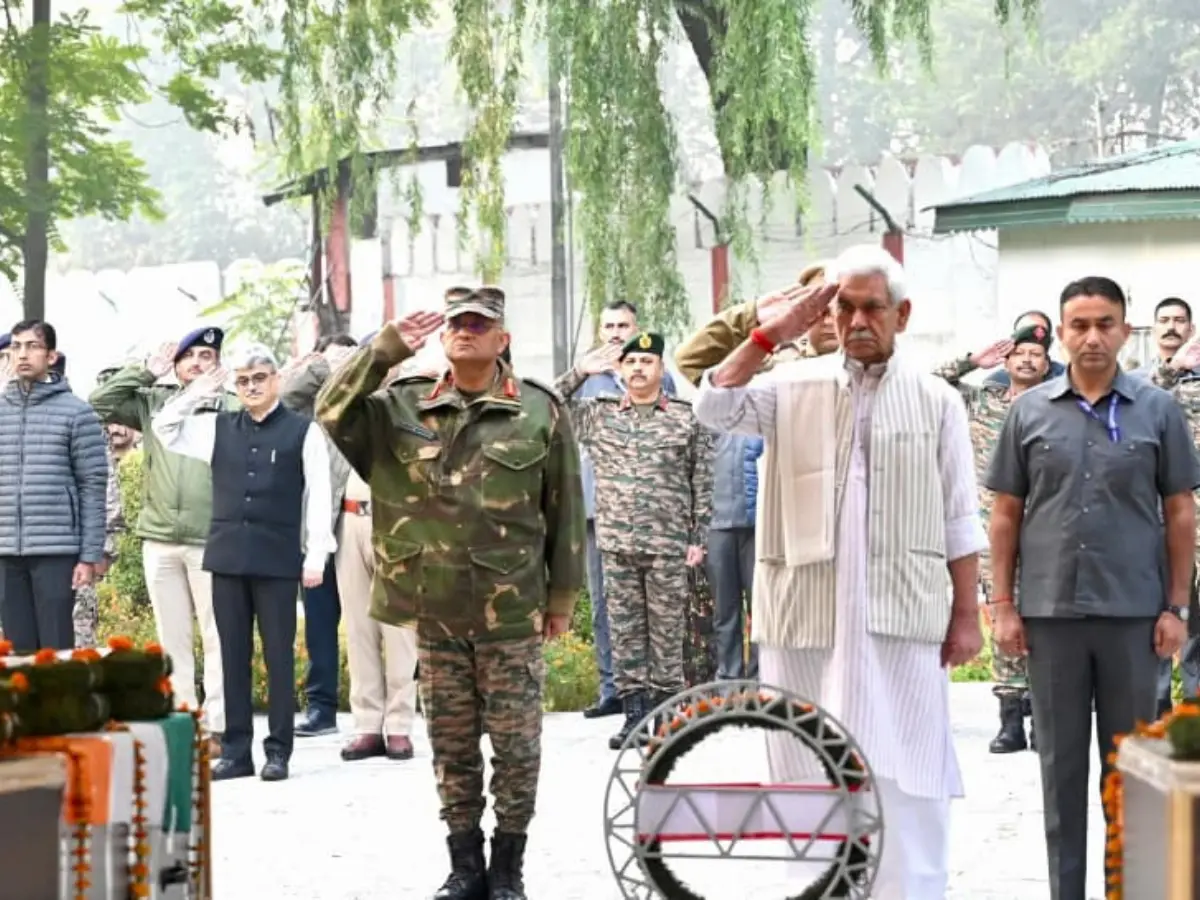 J&K LG pays tribute to two Army Bravehearts Palash Ghosh and Sujay Ghosh who lost their lives in Kokernag ops