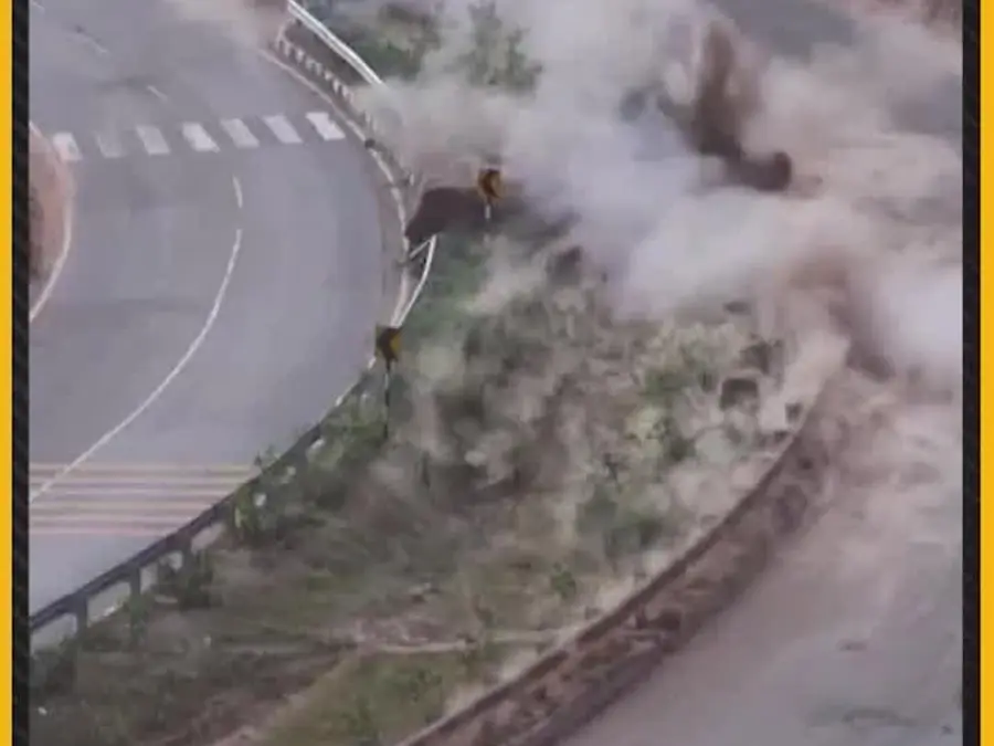 Jammu & Kashmir: controlled blast clears massive boulders On Jammu-Srinagar NH 44 | WION Shorts
