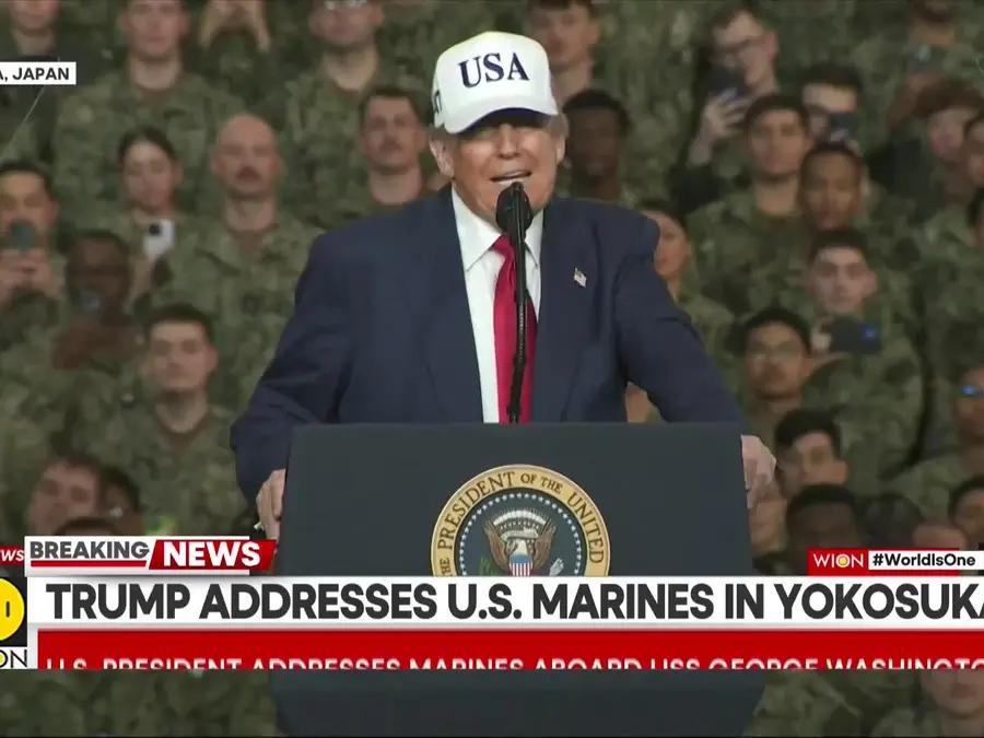 US President Addresses Marines Aboard USS George Washington