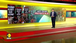 'Trump Must Go Now' Rally Marks One Year of Trump's Re-Election 