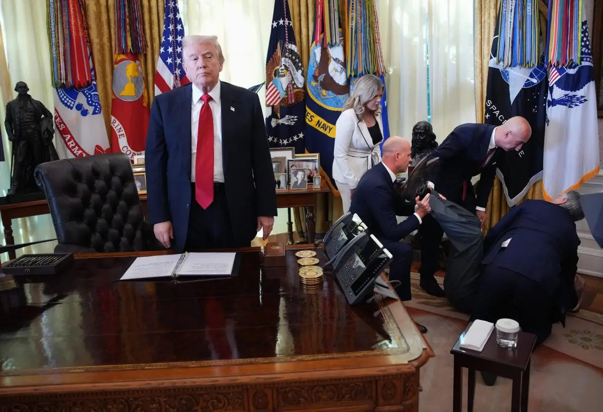 WATCH| Shocking moment as man collapses in front of Trump in the White House obesity-drug event