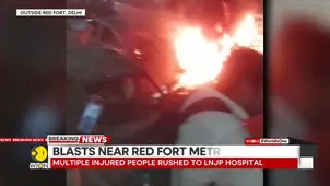 Red Fort Blast In Delhi: Explosion Near Red Fort, Multiple Vehicles Caught in Flames