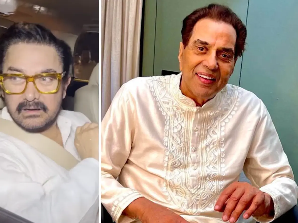 Aamir Khan and his girlfriend Gauri Spratt visit actor Dharmendra in hospital