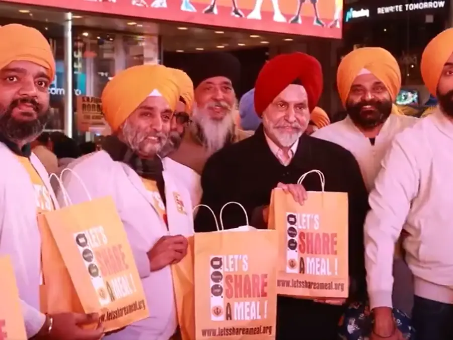 Times Square hosts massive Langar as New Yorkers honour Guru Nanak Dev Ji's teaching of 'vand chhakna'