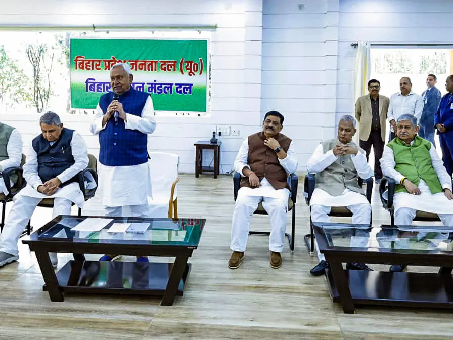 Nitish Kumar elected NDA legislature leader, set to take oath as Bihar CM for record tenth time Nitish Kumar elected NDA legislature leader, set to take oath as Bihar CM for record tenth time