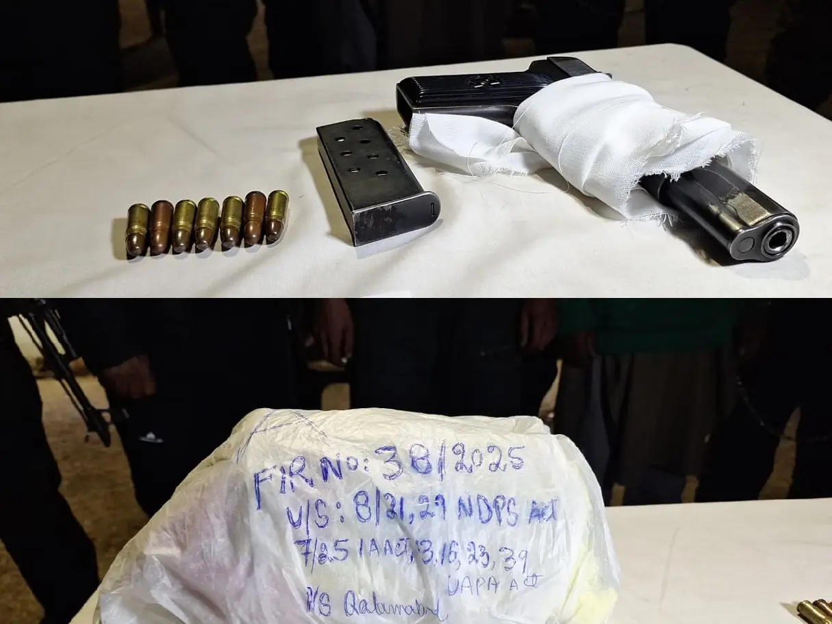 Narco-terror module busted in Jammu and Kashmir’s Handwara; father-son duo arrested Narco-terror module busted in Jammu and Kashmir’s Handwara; father-son duo arrested