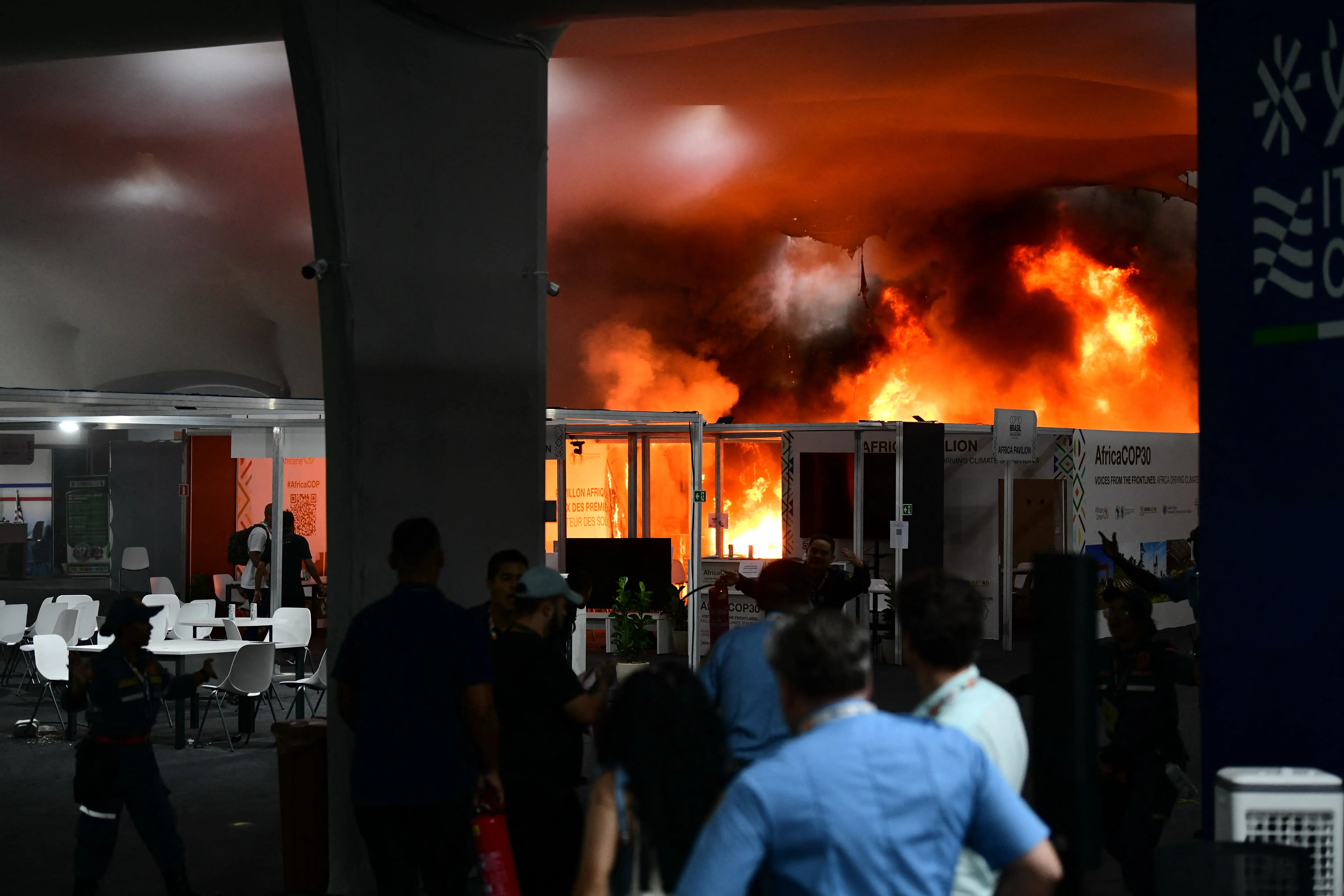 WATCH | Key climate talks derailed as massive fire erupts at COP30 venue in Brazil