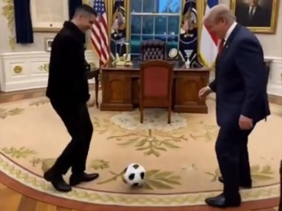 WATCH | Trump posts AI video of him playing football with Ronaldo in Oval Office
