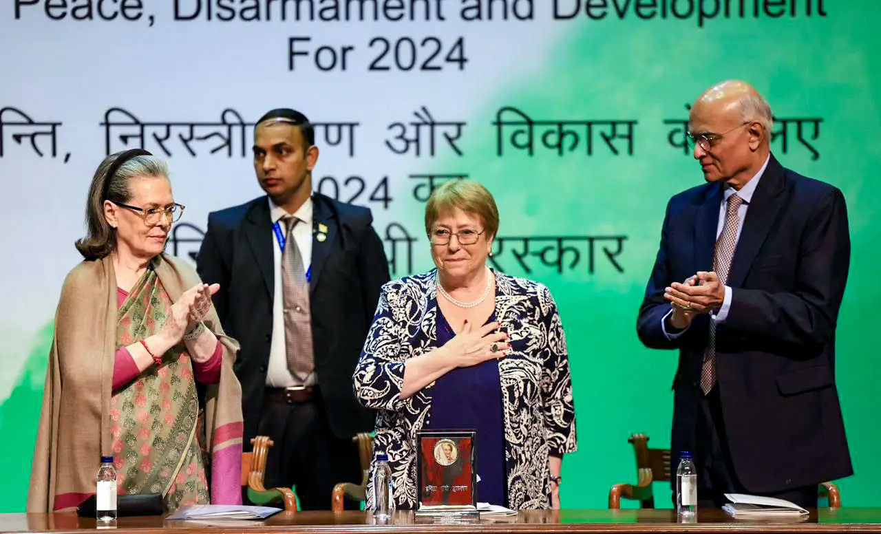 BJP hits out at Congress for Indira Gandhi Peace Prize to ‘anti-India’ former Chilean PM Michelle Bachelet