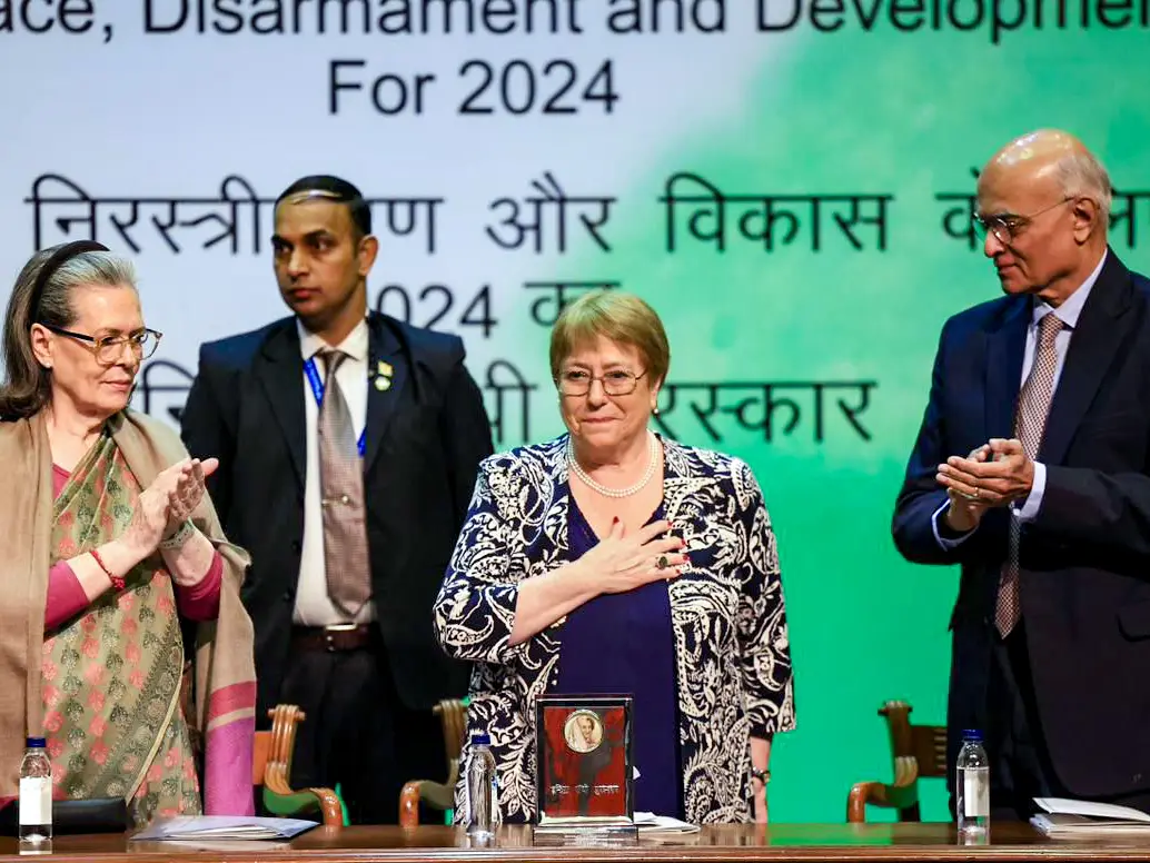 BJP hits out at Congress for Indira Gandhi Peace Prize to ‘anti-India’ former Chilean PM Michelle Bachelet BJP hits out at Congress for Indira Gandhi Peace Prize to ‘anti-India’ former Chilean PM Michelle Bachelet