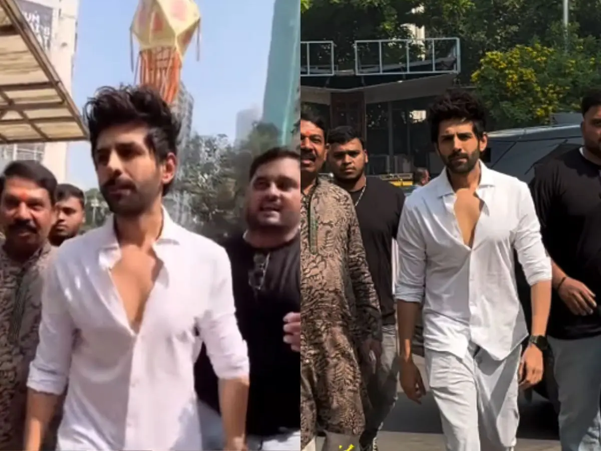 Kartik Aaryan visits Mumbai's Siddhivinayak temple on 35th birthday; fans mob him for selfies | Watch