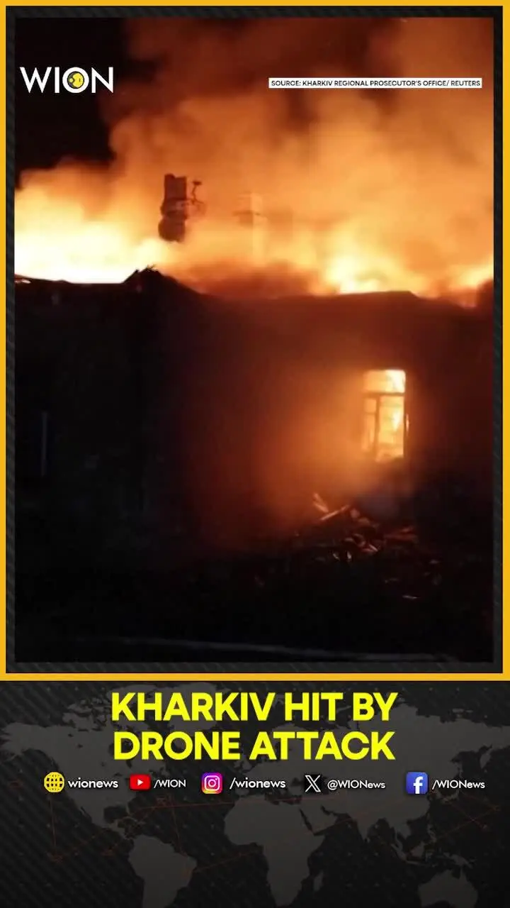 Rescue Teams Tackle Fires, Recover Bodies After Russian Drone Attack on Kharkiv