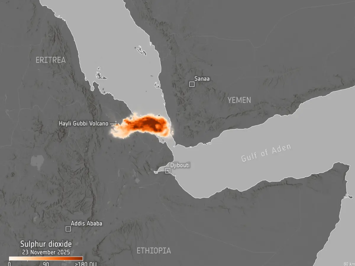 PHOTO: Ethiopian volcano eruption for first time in 12,000 years captured from space: Could Africa split be to blame? PHOTO: Ethiopian volcano eruption for first time in 12,000 years captured from space: Could Africa split be to blame?
