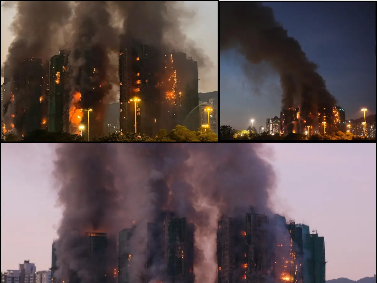 Massive fire breaks out at residential building in Hong Kong, residents trapped, 4 dead