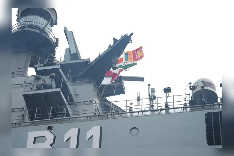 India’s aircraft carrier INS Vikrant reaches Sri Lanka, to take part in International Fleet Review India’s aircraft carrier INS Vikrant reaches Sri Lanka, to take part in International Fleet Review