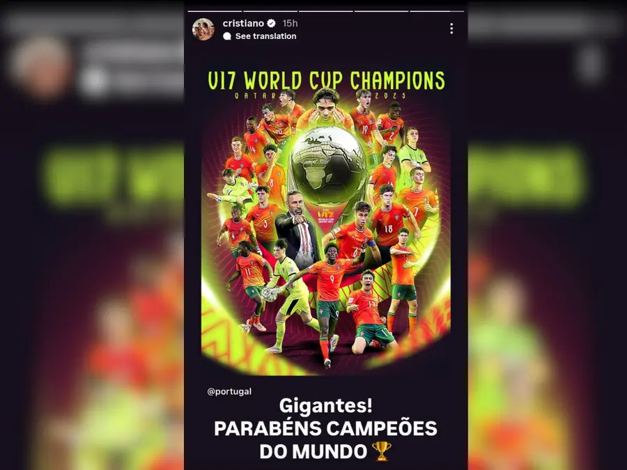 Cristiano Ronaldo reacts as Portugal lift historic FIFA U17 World Cup trophy