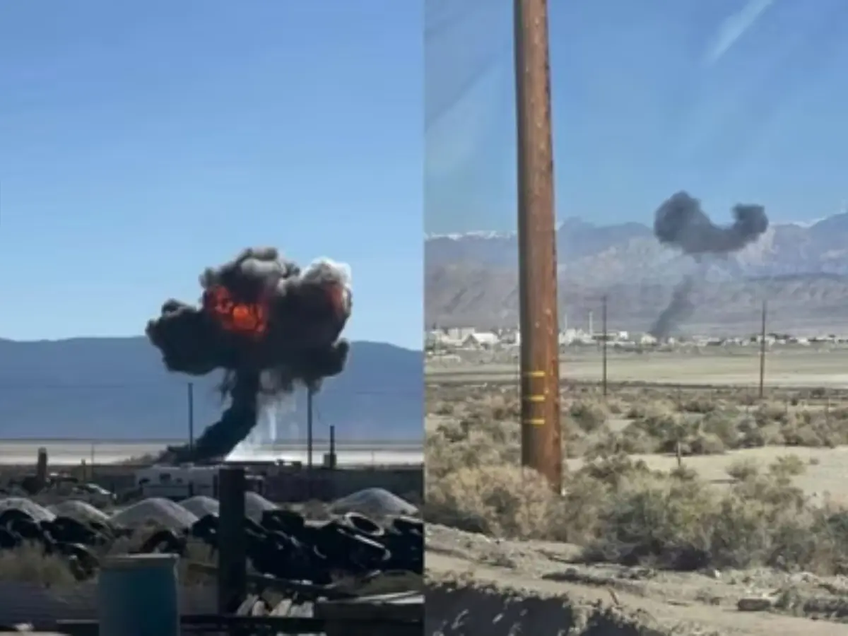 US F-16 fighter jet crashes near California, erupts in flames | VIDEO US F-16 fighter jet crashes near California, erupts in flames | VIDEO