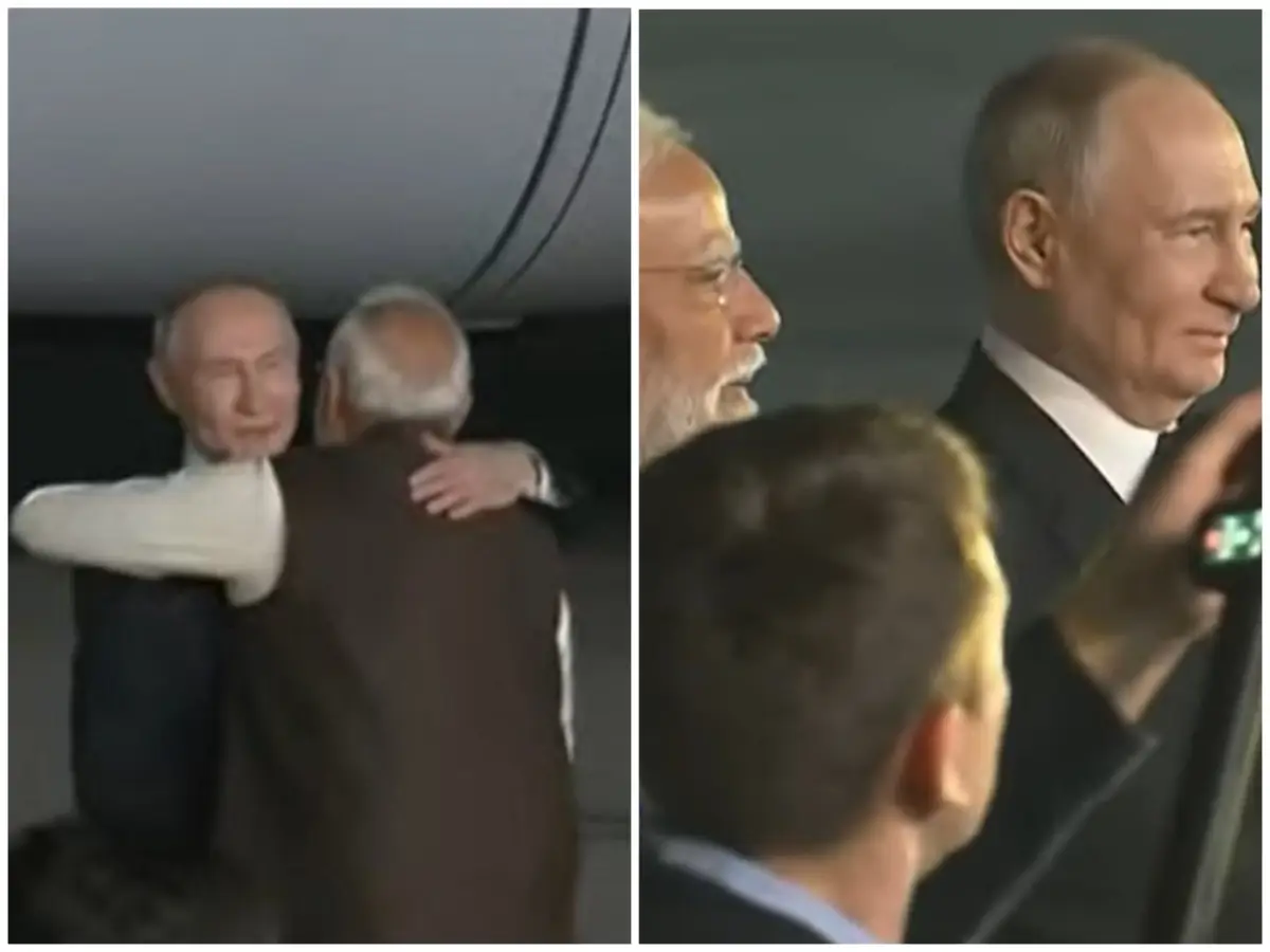 WATCH | Modi, Putin hug as Indian PM receives Russian president with a red carpet WATCH | Modi, Putin hug as Indian PM receives Russian president with a red carpet