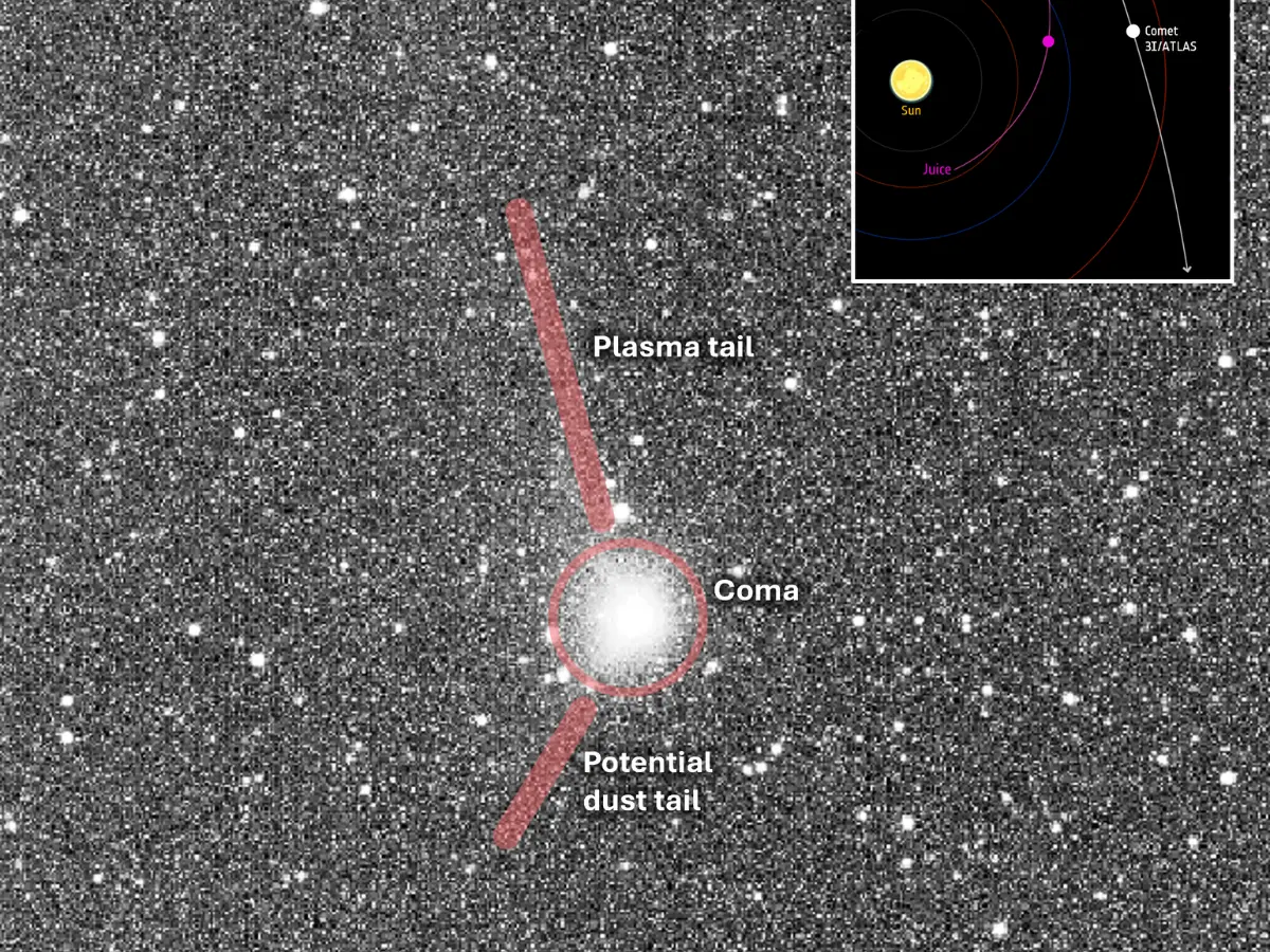 New photo of 3I/ATLAS is out: ESA's Juice probe captured a hyperactive comet
