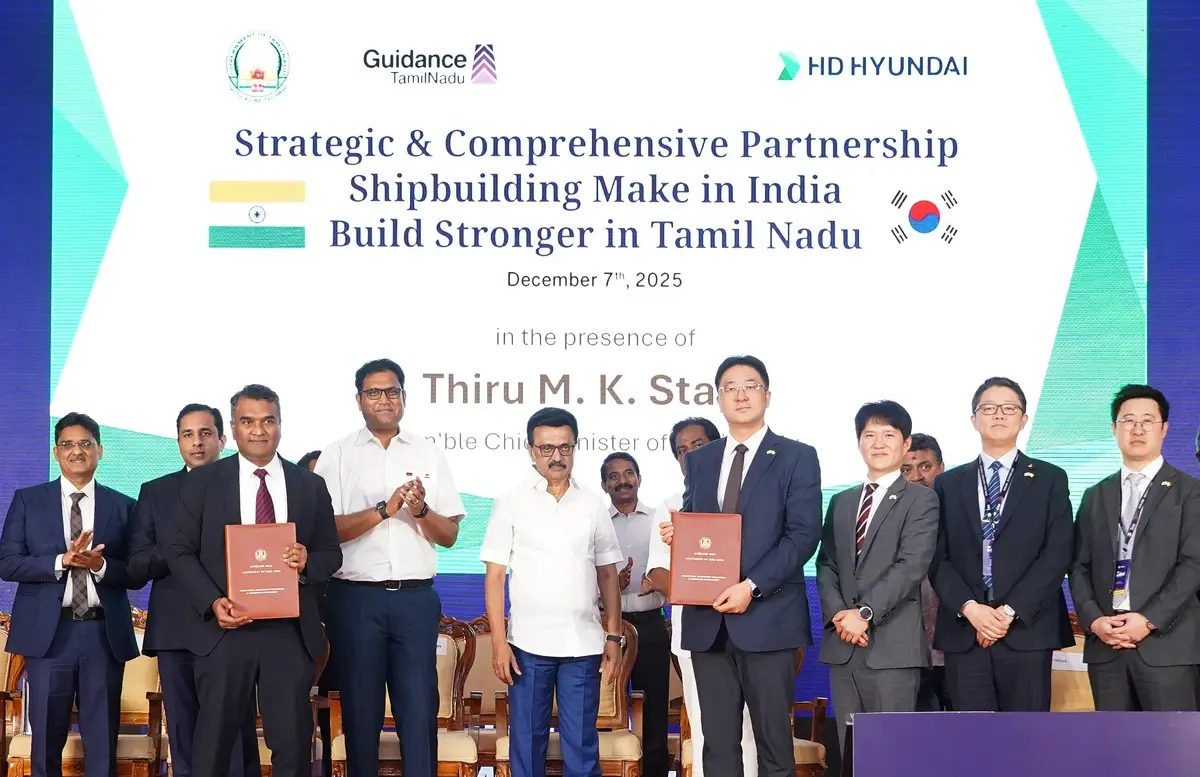 South Korea's Hyundai signs pact to build a shipyard in Tamil Nadu