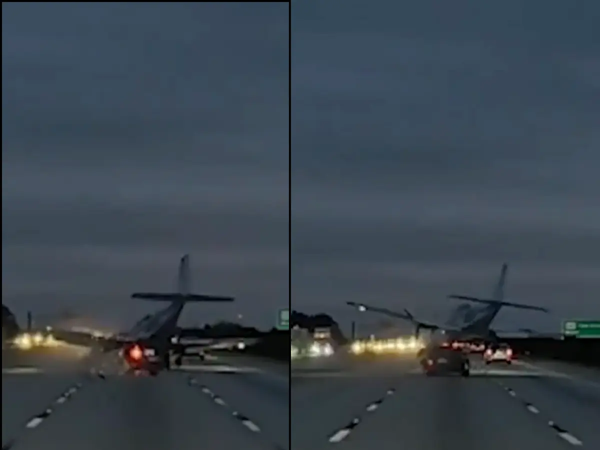 Plane crash-lands on moving car in Florida; dramatic video captures exact moment | WATCH Plane crash-lands on moving car in Florida; dramatic video captures exact moment | WATCH