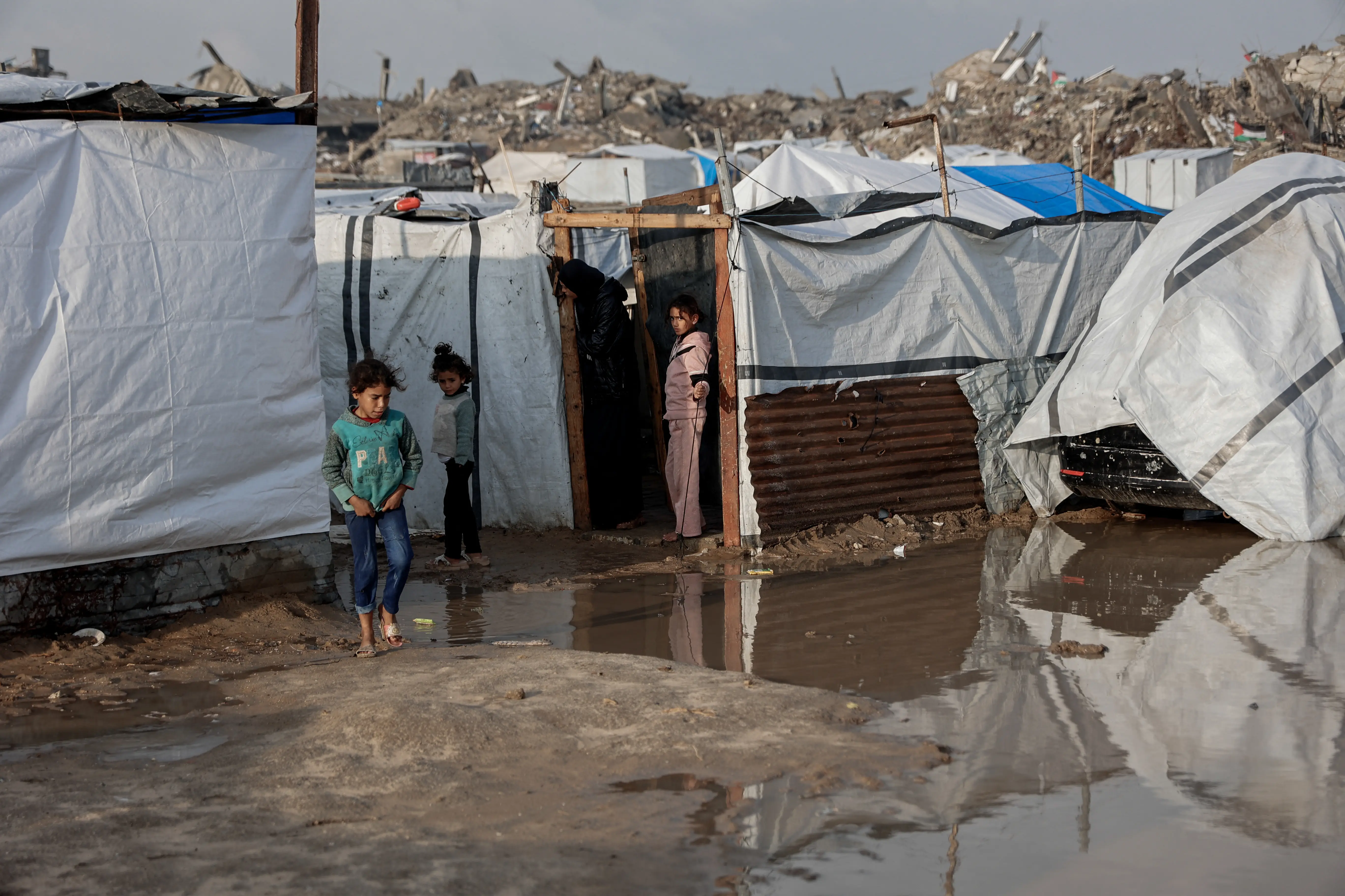 Makeshift shelters destroyed