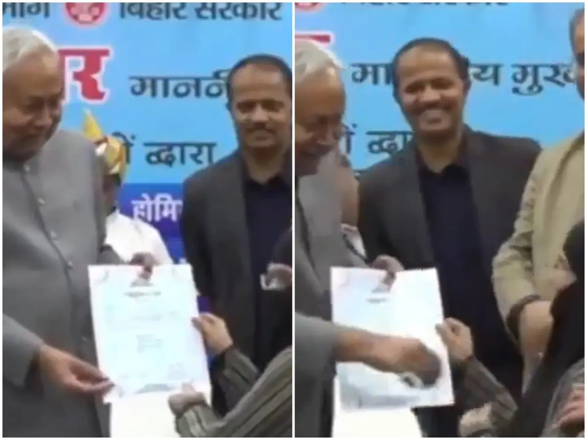 ‘Shameless act’: Bihar CM Nitish Kumar sparks political row after he pulls down woman’s hijab at Patna event — On Cam ‘Shameless act’: Bihar CM Nitish Kumar sparks political row after he pulls down woman’s hijab at Patna event — On Cam