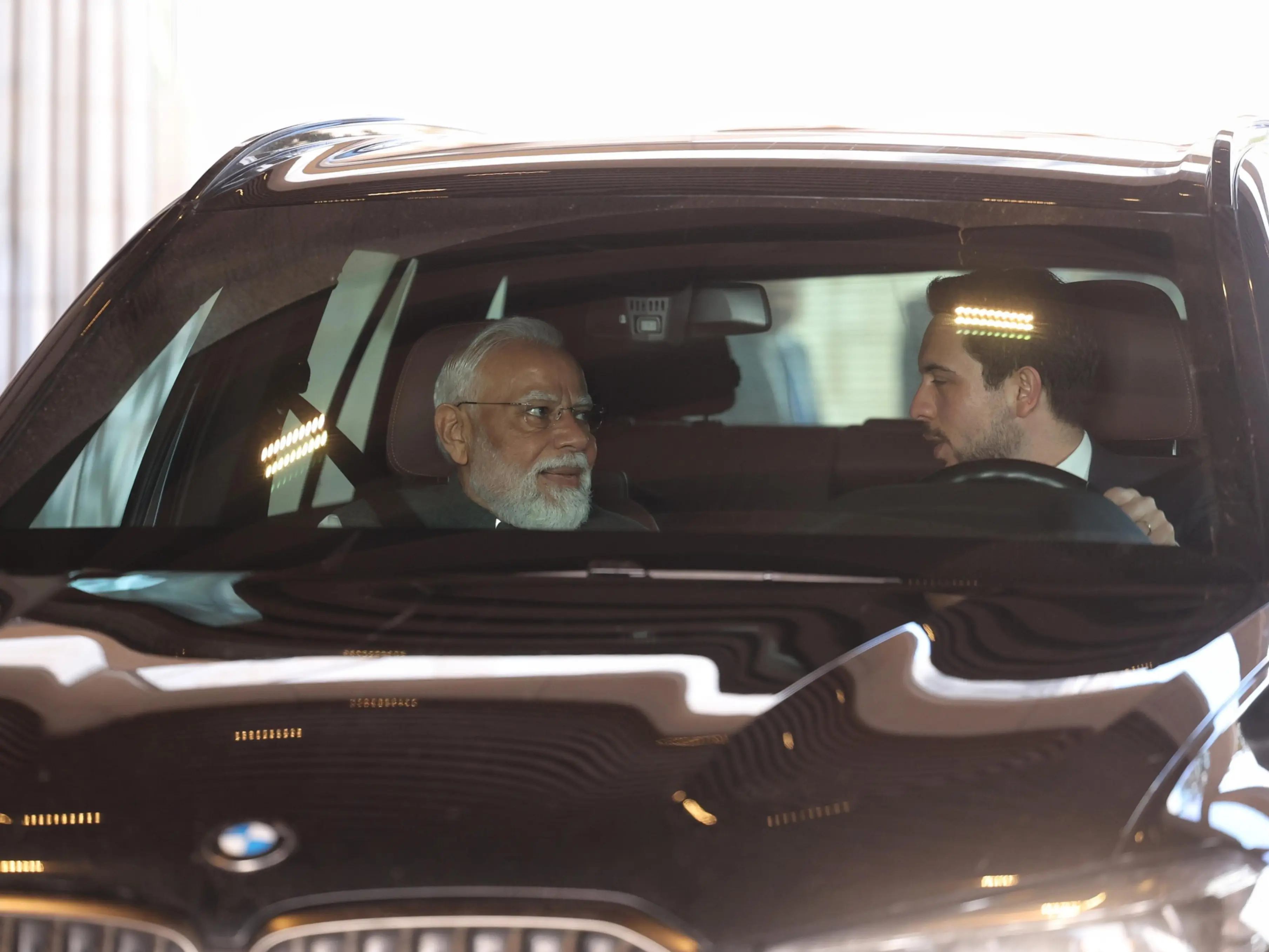 Jordan Crown Prince personally chauffeurs PM Modi to national museum Jordan Crown Prince personally chauffeurs PM Modi to national museum