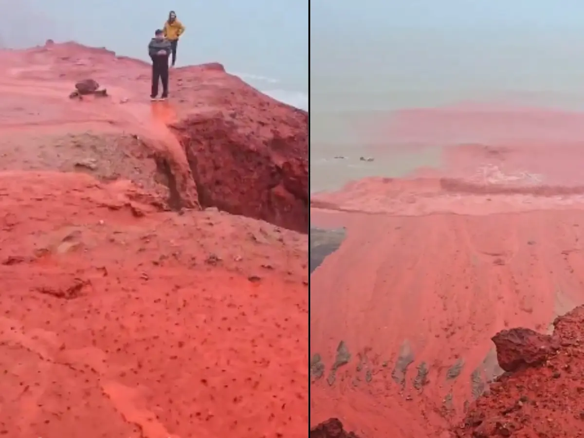 Haunting visuals of 'blood red' water on a beach in Iran go viral: Prophecy or science? Haunting visuals of 'blood red' water on a beach in Iran go viral: Prophecy or science?