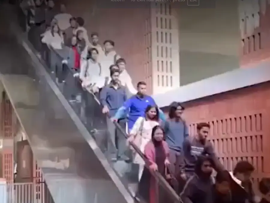 'Terrifying moment': Escalator suddenly speeds up at Dhaka university, triggers panic among students — VIDEO