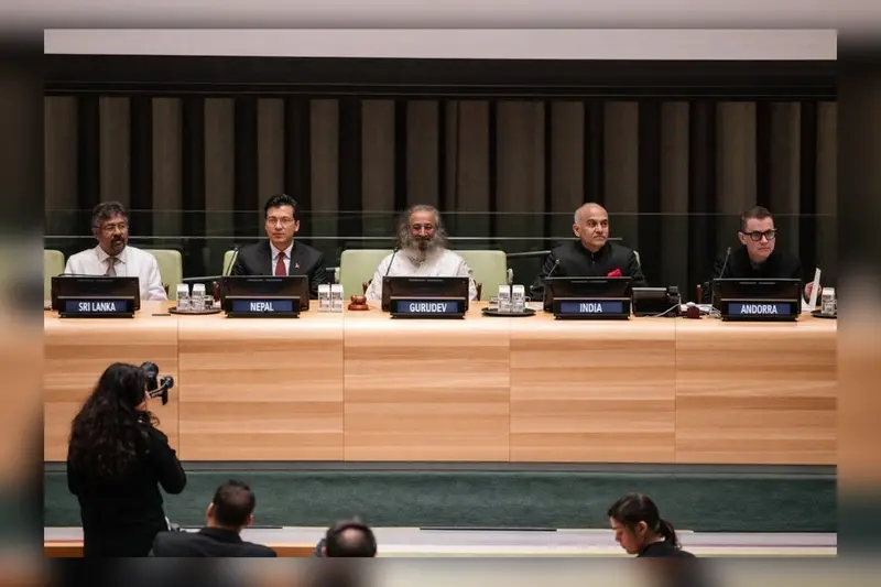 India’s UN Mission hosts Sri Sri Ravi Shankar for World Meditation Day celebrations India’s UN Mission hosts Sri Sri Ravi Shankar for World Meditation Day celebrations