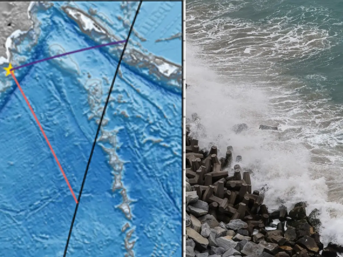 120km-wide tsunami wave triggered by Kamchatka earthquake captured by ...