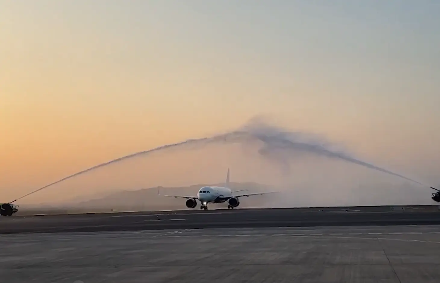 Navi Mumbai Airport goes live with first flights, water cannon welcome