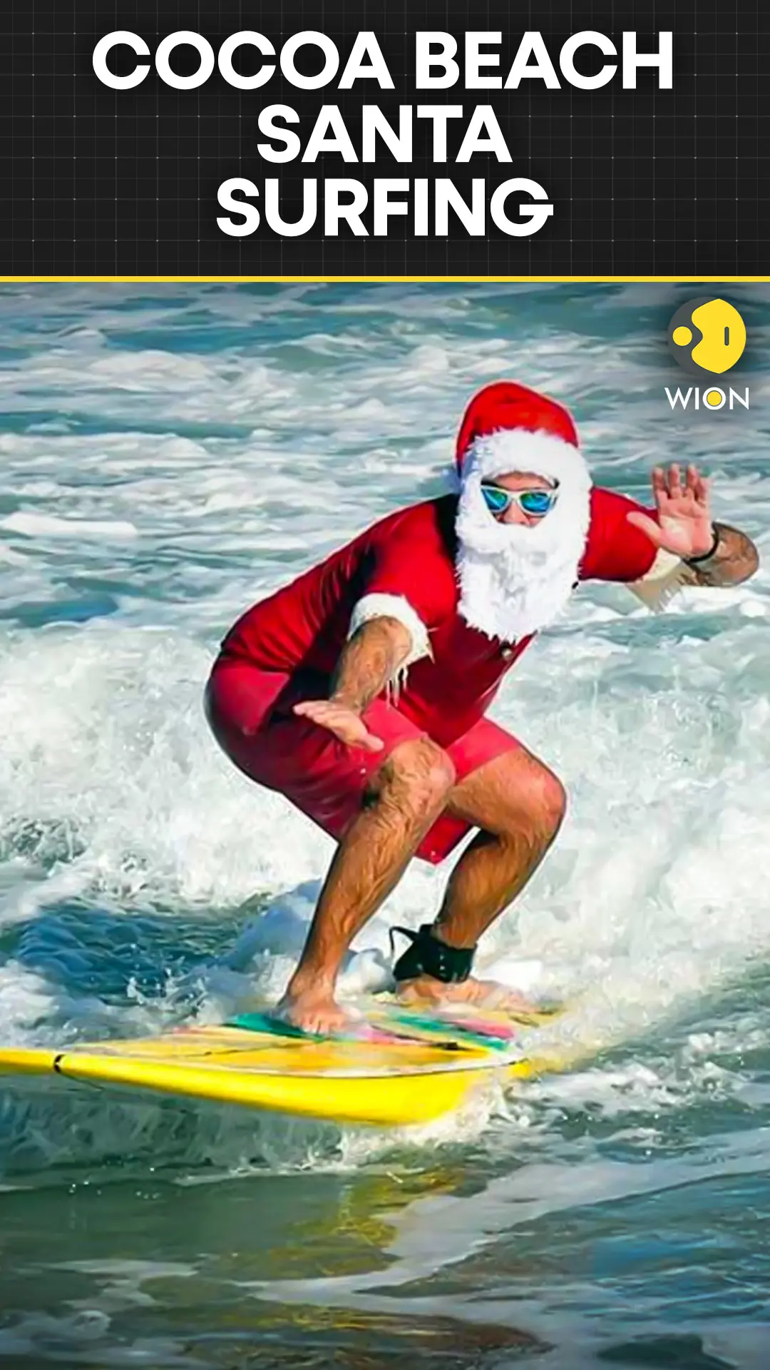 Santa Surfers Ride Waves in Cocoa Beach Holiday Tradition