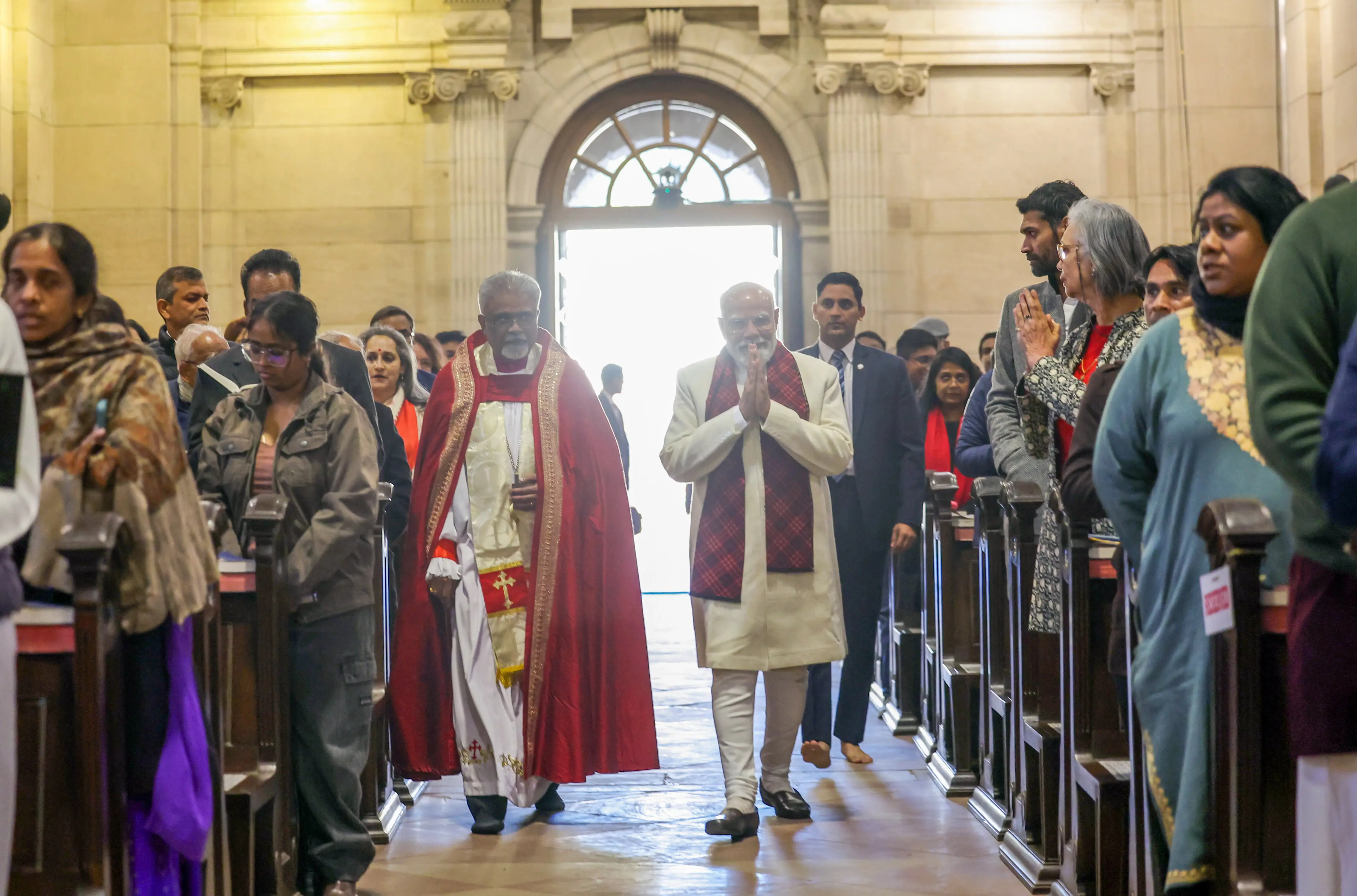 Prayers, hymns and unity: PM Modi attends Christmas morning service in Delhi | WATCH