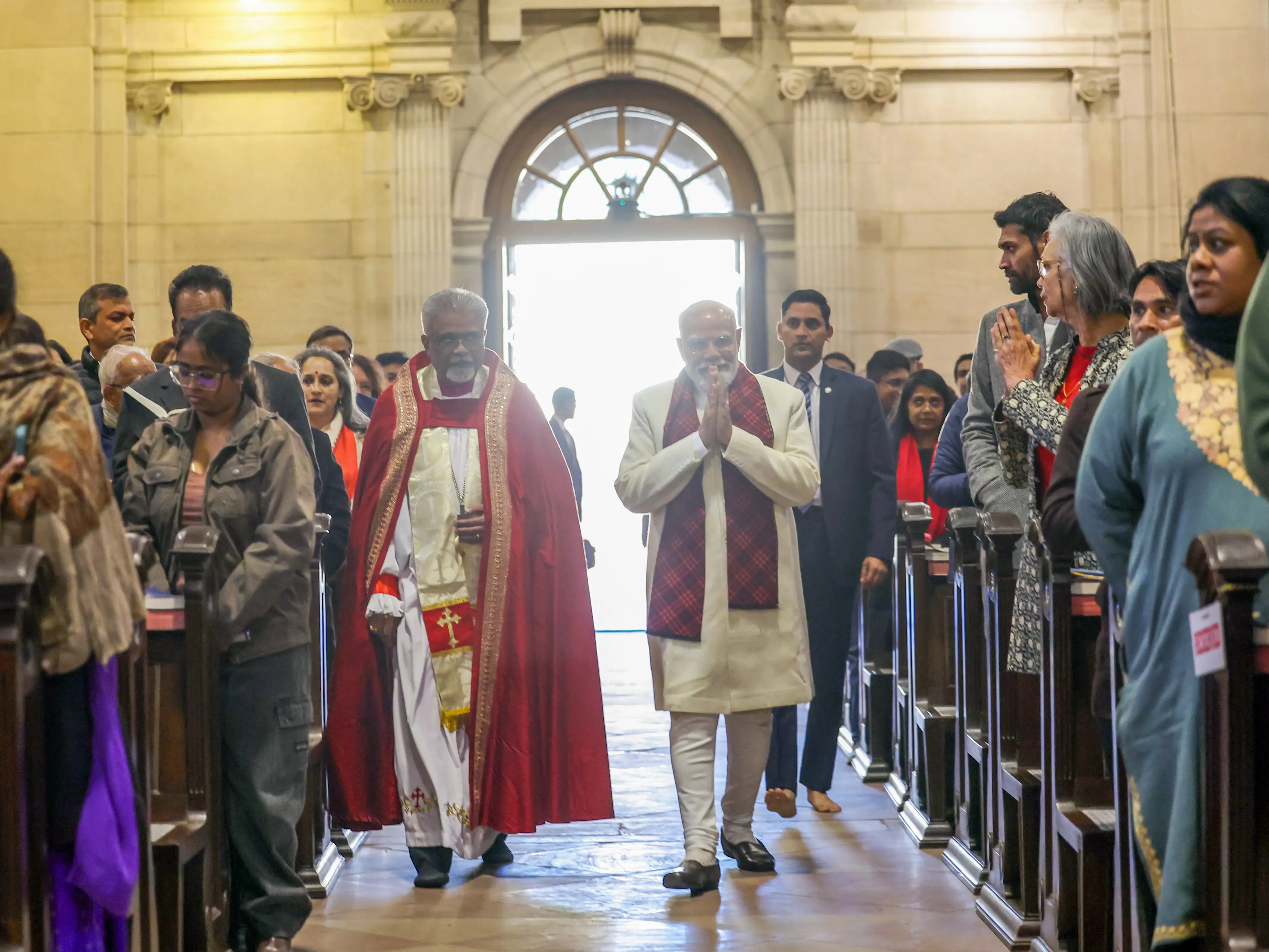 Prayers, hymns and unity: PM Modi attends Christmas morning service in Delhi | WATCH Prayers, hymns and unity: PM Modi attends Christmas morning service in Delhi | WATCH