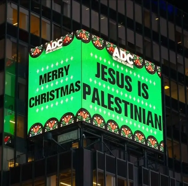 'Jesus is Palestinian': ADC billboard in New York's Times Square triggers mixed reactions from tourists