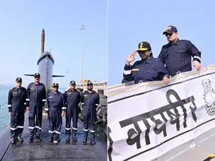 In Pics | President Droupadi Murmu takes sortie aboard submarine INS Vaghsheer
