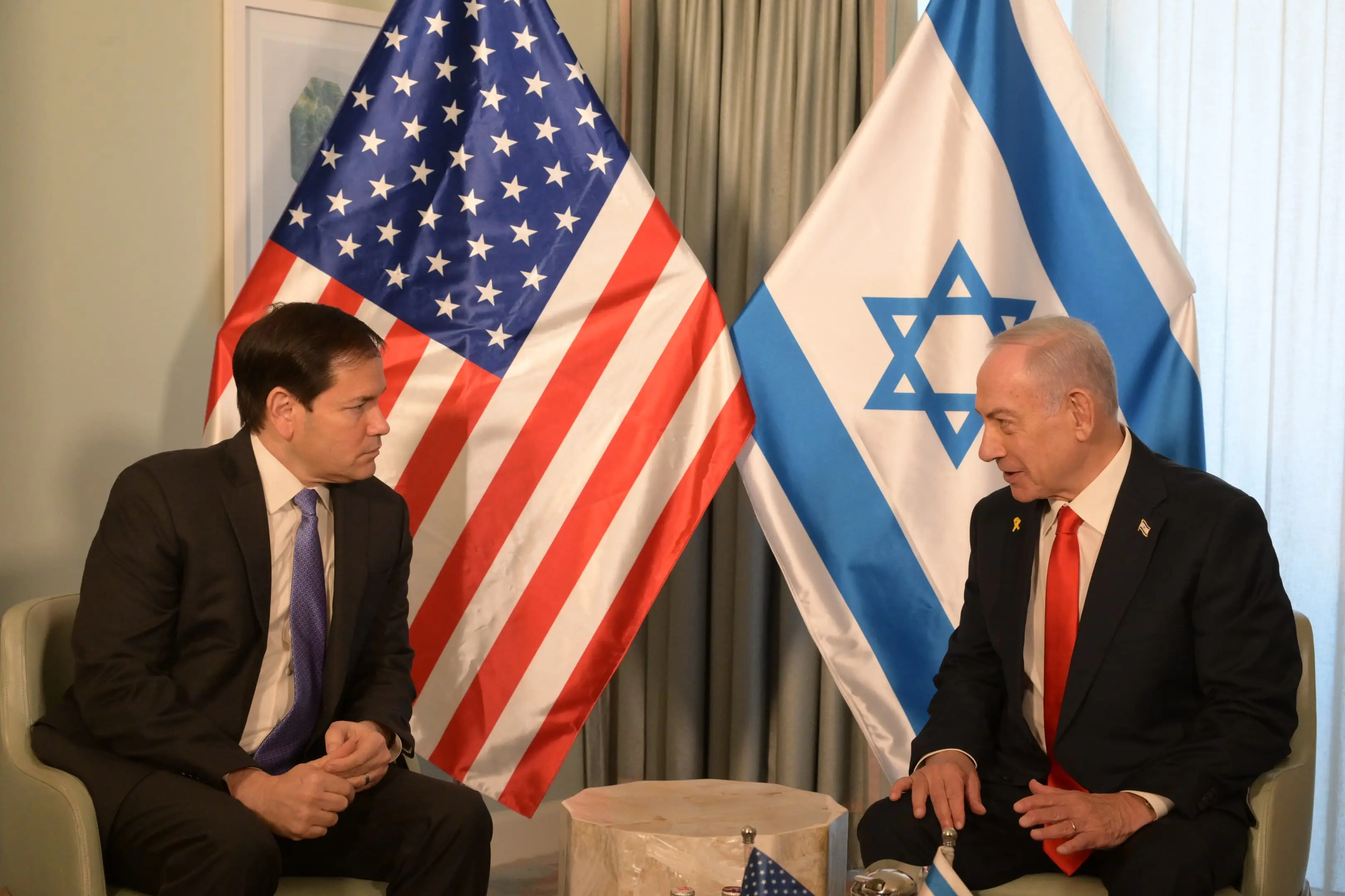 Ahead of Trump meeting, Netanyahu holds talks with US Secretary of State Rubio