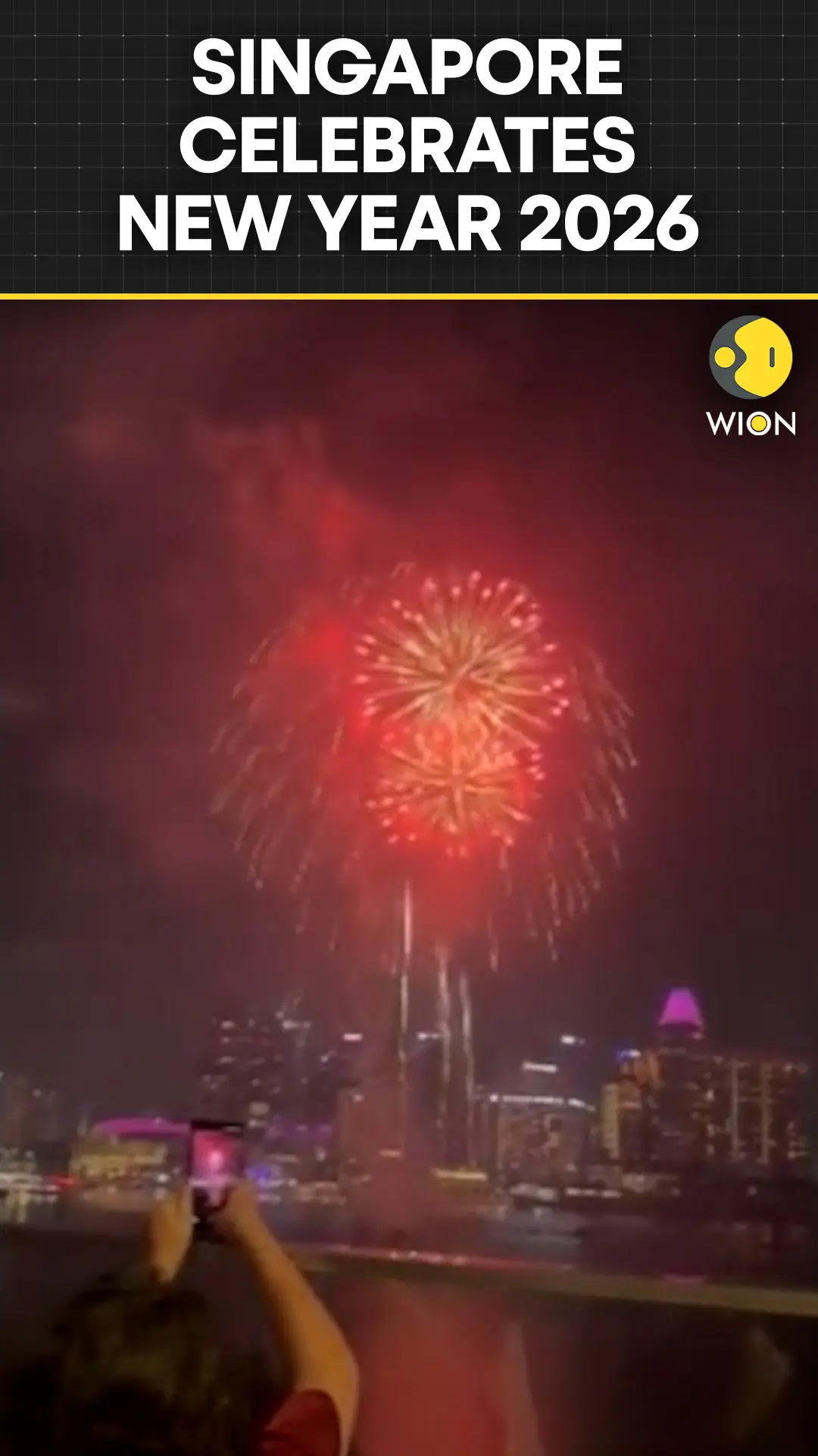 Fireworks Adorn the Sky of Singapore as the Country Celebrates New Year 2026